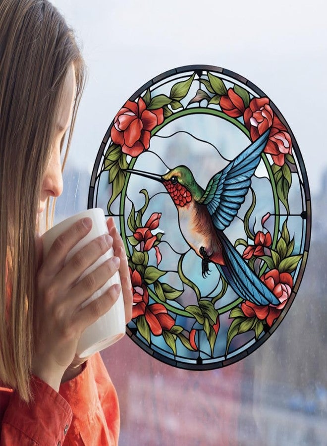 ZUYYON 4 Pcs Colorful Hummingbird Window Clings, Anti-Collision Window Clings Decals Removable Non Adhesive Vinyl Cling Window Stickers - Image 5
